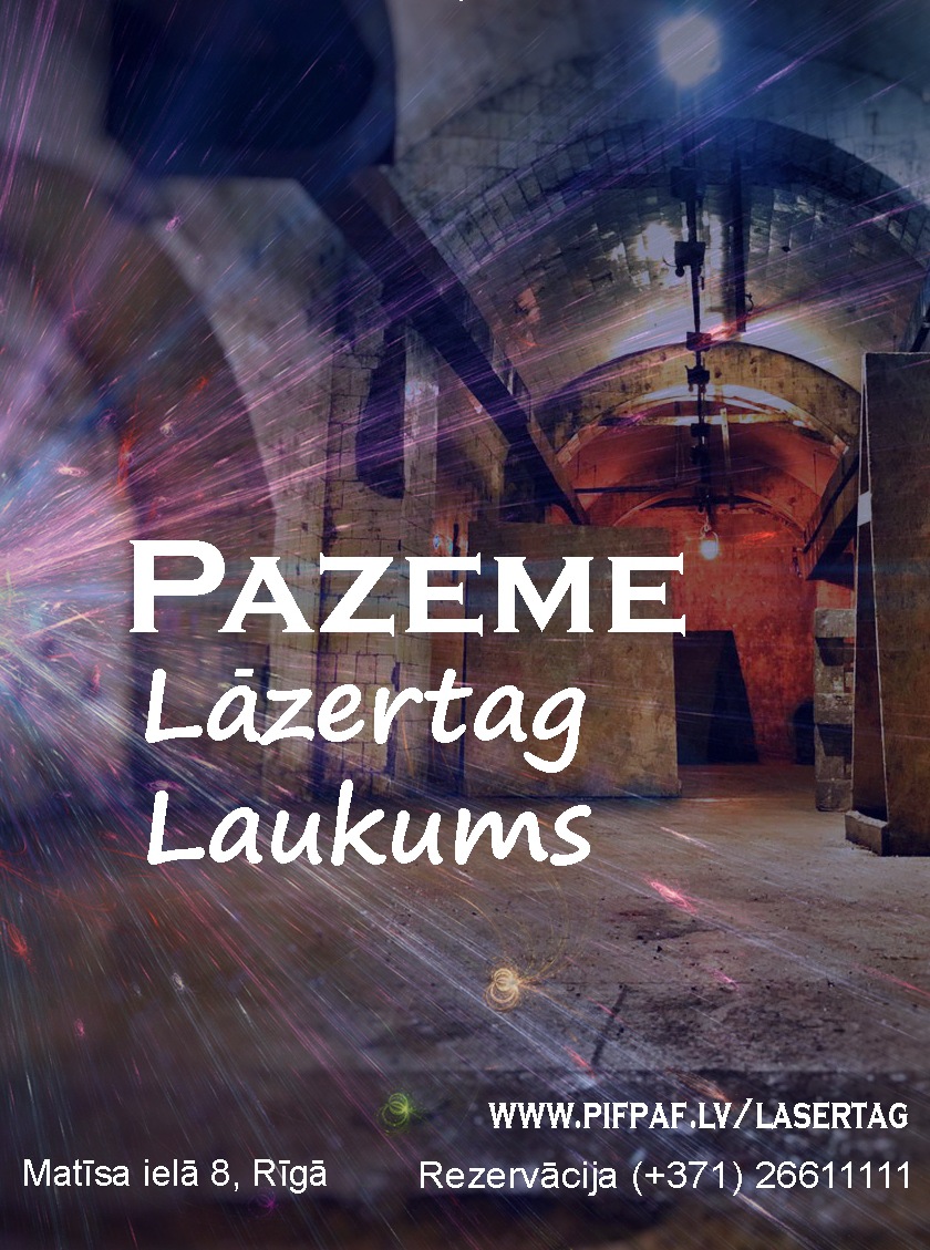 Lāzertag spēles Rīgas laukumā PAZEME